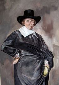 Portrait of an unknown man by Frans Hals [1580-1666] copy in oil on canvas.